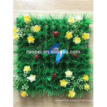 High quality artificial grass mat with flower and samll animals for decoration